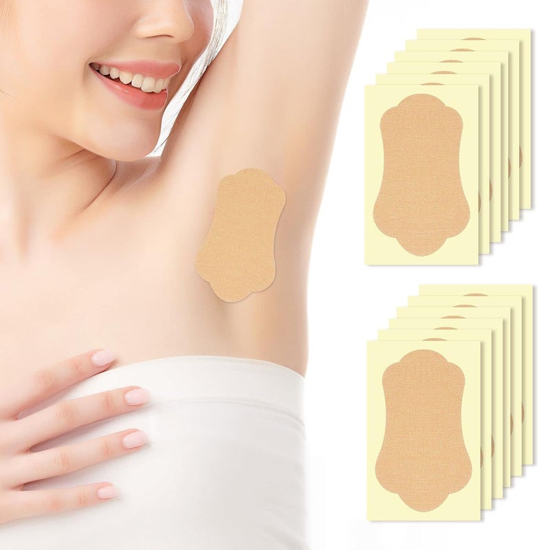 RTBYUE Underarm Sweat Pads, 28 Pcs Invisible Self-adhesive Cotton Armpit Antiperspirant Sticker, Disposable Anti Perspiration Absorbent Deodorant Prevention Pad, for Women and Men Non Sweat Armpit Protection - Image 1